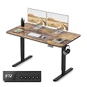 FEZIBO Electric Standing Desk, 55 × 24 Inches Height Adjustable, Sit and Stand Up, Home Office Computer Desk (Rustic Brown)
