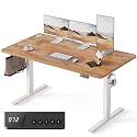 FEZIBO Electric Standing Desk, 55 × 28 Inches Height Adjustable, Sit and Stand Up, Home Office Computer Desk (Light Rustic)