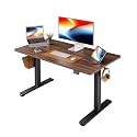 FEZIBO Electric Standing Desk Height Adjustable, 40 x 24 Inches Sit Stand up Desk, Home Office Computer Desk Rising Memory Presets (Dark Walnut)