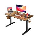 FEZIBO Electric Standing Desk Height Adjustable, 40 x 24 Inches Sit Stand up Desk, Home Office Computer Desk Rising Memory Presets (Vintage Brown)