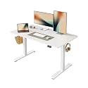 FEZIBO Electric Standing Desk Height Adjustable, 48 x 24 Inches Sit Stand up Desk, Home Office Computer Desk Rising Memory Presets (White)