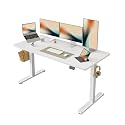 FEZIBO Electric Standing Desk Height Adjustable, 55 x 24 Inches Sit Stand up Desk, Home Office Computer Desk Rising Memory Presets (White)