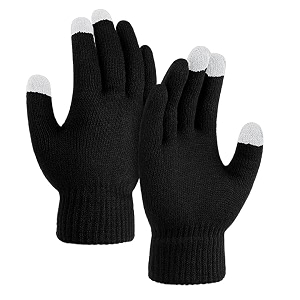 ff advance 3 fingers touch screen unisex woolen gloves thermal hand gloves for men amp women wollen knitted winter gloves for driving texting amp outdoor activities - black