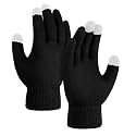 FF Advance 3 Fingers Touch Screen Unisex Woolen Gloves, Thermal Hand Gloves For Men &amp; Women, Wollen Knitted Winter Gloves for Driving, Texting &amp; Outdoor Activities - Black