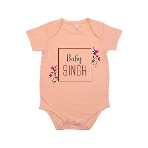 fflirtygo baby wear cotton infants jumpsuitrompers half sleevesonesiesbody suit multi-color romper for boys and girls surname singh color peach and green