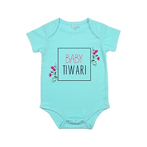 fflirtygo baby wear cotton jumpsuitbody suit multi-color romper for boys and girls surname tiwari color sky blue and pink and green
