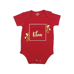 fflirtygo baby wear cotton jumpsuitbody suit multi-color romper for boys and girls surname khan color red and white and black
