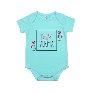 fflirtygo baby wear cotton jumpsuitbody suit multi-color romper for boys and girls surname verma color sky blue and pink