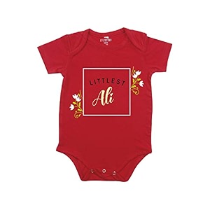 fflirtygo baby wear cotton jumpsuitbody suitsleepsuit multi-color romper for boys and girls surname ali color red and white