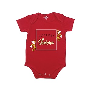 fflirtygo baby wear cotton jumpsuitbody suitsleepsuit multi-color romper for boys and girls surname sharma color red and white