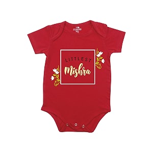 fflirtygo baby wear cotton jumpsuitbody suit multi-color romper for boys and girls surname mishra color red and white and black