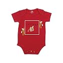 Fflirtygo Baby Wear Cotton Jumpsuit/Body Suit/sleepsuit Multi-Color Romper for Boys and Girls Surname Ali Color Red and White