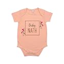 Fflirtygo Baby Wear Cotton Jumpsuit/Infants Onesies/Rompers Half Sleeves Body Suit/sleepsuit Multi-Color Romper for Boys and Girls Surname Nath Color Peach and Brown