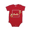 Fflirtygo Baby Wear Cotton Rompers Half Sleeves | Infants Onesie | Jumpsuit | Body Suit Multi-Color Romper for Boys and Girls Surname Chandra Color Red and White and Green