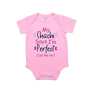 fflirtygo chachi says i39m perfect printed romper baby wear cotton jumpsuitsleepsuit dress pink color for boys and girls