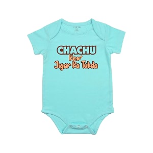 fflirtygo chachu ke jigar ka tukda printed romper baby wear cotton infants half sleeve romperbodysuit light blue color for boys and girls
