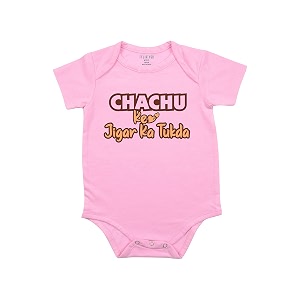 fflirtygo chachu ke jigar ka tukda printed romper baby wear cotton jumpsuitsleepsuit dress pink color for boys and girls