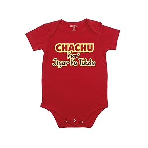 fflirtygo chachu ke jigar ka tukda printed romper baby wear cotton infants half sleeve romperbodysuit red color for boys and girls