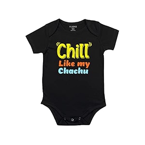 fflirtygo chill like my chachu printed romper baby wear cotton infants half sleeve romperbodysuit black color for boys and girls