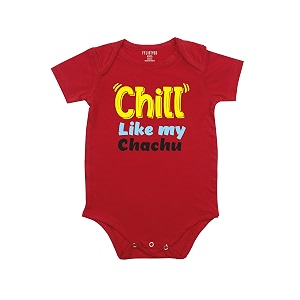 fflirtygo chill like my chachu printed romper baby wear cotton infants half sleeve romperbodysuit red color for boys and girls