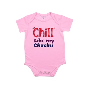 fflirtygo chill like my chachu printed romper baby wear cotton jumpsuitsleepsuit dress pink color for boys and girls