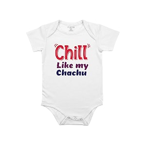fflirtygo chill like my chachu printed romper baby wear cotton infants half sleeve romperbodysuit white color for boys and girls