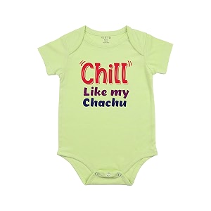 fflirtygo chill like my chachu printed romper baby wear cotton infants half sleeve romperbodysuit green color for boys and girls