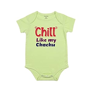 fflirtygo chill like my chachu printed romper baby wear cotton infants half sleeve romperbodysuit green color for boys and girls