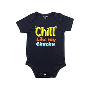 fflirtygo chill like my chachu printed romper baby wear cotton infants half sleeve romperbodysuit navy blue color for boys and girls