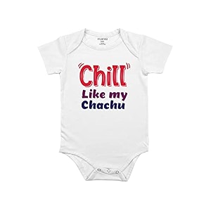 fflirtygo chill like my chachu printed romper baby wear cotton infants half sleeve romperbodysuit white color for boys and girls