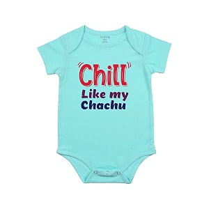 fflirtygo chill like my chachu printed romper baby wear cotton infants half sleeve romperbodysuit light blue color for boys and girls