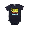 Fflirtygo Chill Like My Chachu Printed Romper Baby Wear Cotton Infants Half sleeve romper/bodysuit Navy Blue Color for Boys and Girls