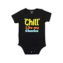 Fflirtygo Chill Like My Chachu Printed Romper Baby Wear Cotton Infants Half sleeve romper/bodysuit Black Color for Boys and Girls