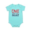 Fflirtygo Chill Like My Chachu Printed Romper Baby Wear Cotton Infants Half sleeve romper/bodysuit Light Blue Color for Boys and Girls