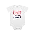 Fflirtygo Chill Like My Chachu Printed Romper Baby Wear Cotton Infants Half sleeve romper/bodysuit White Color for Boys and Girls