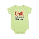 Fflirtygo Chill Like My Chachu Printed Romper Baby Wear Cotton Infants Half sleeve romper/bodysuit Green Color for Boys and Girls