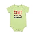 Fflirtygo Chill Like My Chachu Printed Romper Baby Wear Cotton Infants Half sleeve romper/bodysuit Green Color for Boys and Girls