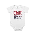 Fflirtygo Chill Like My Chachu Printed Romper Baby Wear Cotton Infants Half sleeve romper/bodysuit White Color for Boys and Girls