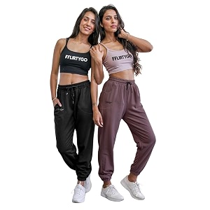 Fflirtygo Cotton Solid Joggers Track Pant Solid