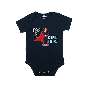 fflirtygo dad is my super hero printed romper baby wear cotton infants half sleeve romperbodysuit blue color for boys and girls