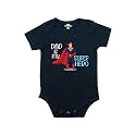 Fflirtygo Dad is My Super Hero Printed Romper Baby Wear Cotton Infants Half sleeve romper/bodysuit Blue Color for Boys and Girls