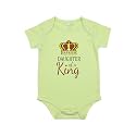Fflirtygo Daughter of a King Printed Romper Baby Wear Cotton Infants Half sleeve romper/bodysuit Green Color for Boys and Girls