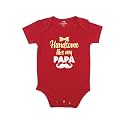 Fflirtygo Handsome Like My Papa Printed Romper Baby Wear Cotton Infants Half sleeve romper/bodysuit Red Color for Boys and Girls