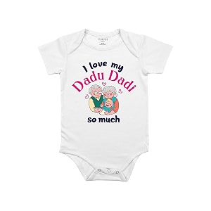 fflirtygo i love my dadu dadi so much romper baby wear cotton infants sleepsuitonesizekids dress dress white color for boys and girls