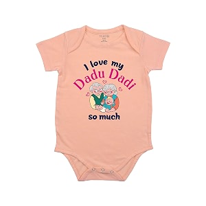 fflirtygo i love my dadu dadi so much romper baby wear cotton infants sleepsuitkids dress dress peach color for boys and girls