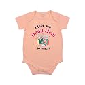 Fflirtygo I Love My Dadu Dadi So Much Romper Baby Wear Cotton Infants sleepsuit/Onesize/kids dress Dress Peach Color for Boys and Girls