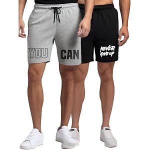 fflirtygo men39s cotton gym shorts half pant printed graphic sports wear