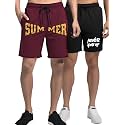 Fflirtygo Men's Cotton Gym Shorts Half Pant, Printed Graphic Sports Wear