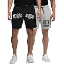 Fflirtygo Men's Cotton Gym Shorts Half Pant, Printed Graphic Sports Wear
