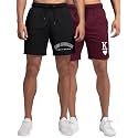 Fflirtygo Men's Cotton Gym Shorts Half Pant, Printed Graphic Sports Wear